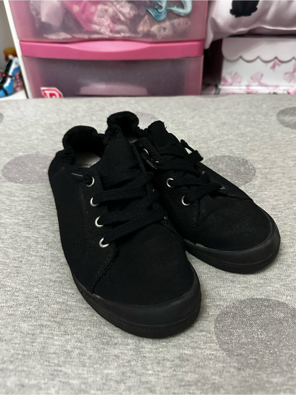 5 for $15! SO Slip-On Black Sneakers Size 7